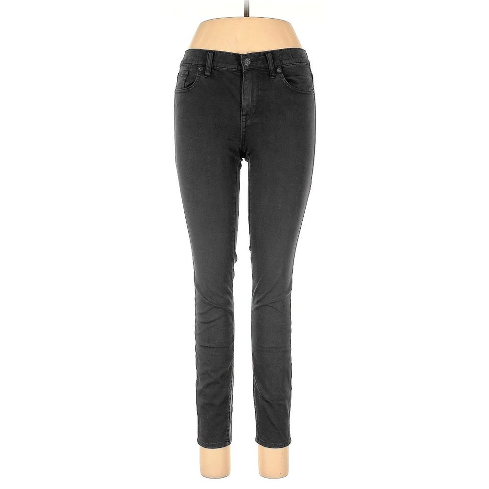 Madewell 9" High-Rise Skinny Leg Jeans in Dark Gray Wash: Garment-Dyed Edition